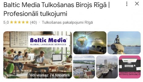 Google klientu vērtējums 5 zvaigznes 